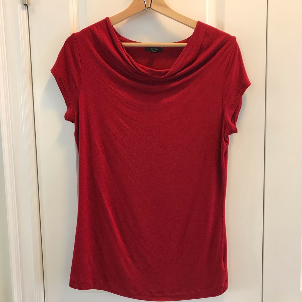 Jacob Red Dressy Short Sleeve Blouse medium